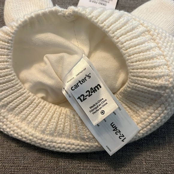 NWT Carter’s brand rabbit bunny beanie hat, 12-24 months. Cute for Easter. - Picture 3 of 6